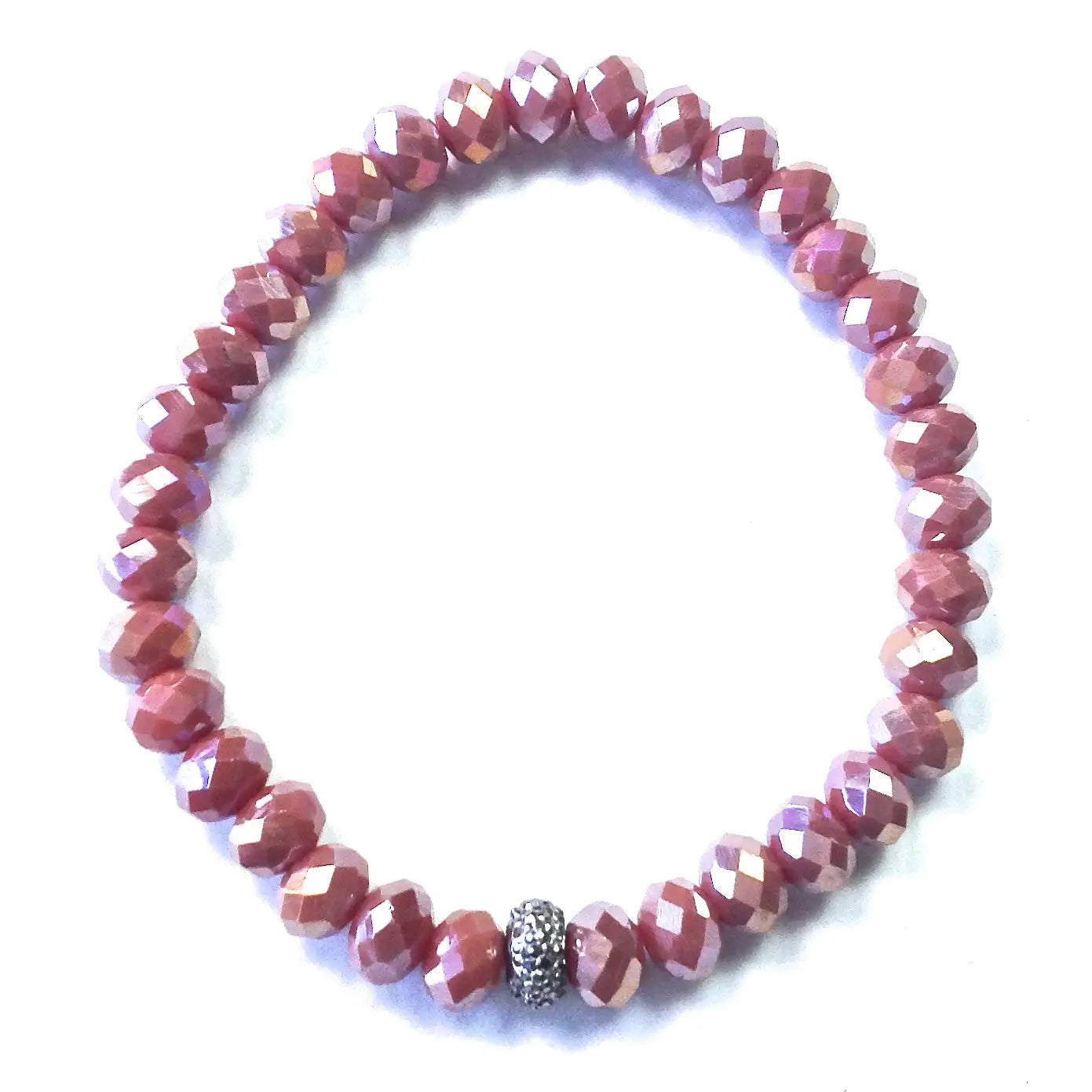 Faceted Glass Stretch Bracelet - Multiple Colors