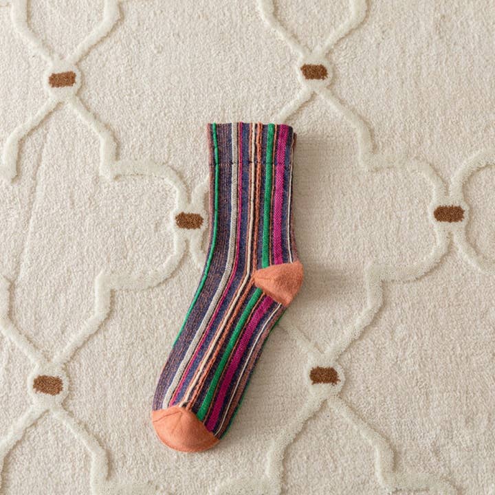 Bohemian Vertical Striped Socks - Multiple Colors