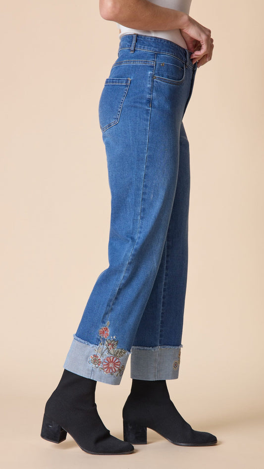 Habitat Pants Habitat Stretch Denim Embroidered Cuff Jean Habitat Stretch Denim Embroidered Cuff Jean