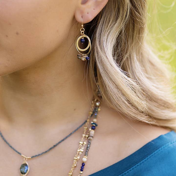 Anne Vaughan Designs Jewelry Earrings Anne Vaughan Starry Night Mother of Pearl Hoop Earring 60476382 Anne Vaughan Starry Night Mother of Pearl Hoop Earring