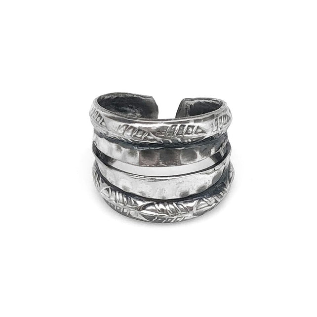 Anju Jewelry Silver Kashi Embossed Ring - Multiple Styles