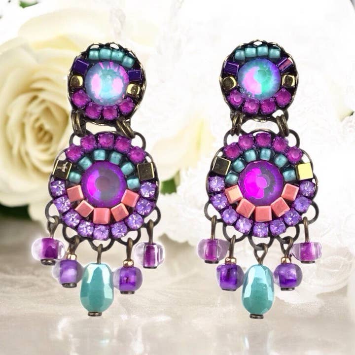 Melizi Jewelry Earrings Melizi Jewelry Violett Garden Crystal Earrings 96758238 Melizi Jewelry Violett Garden Crystal Earrings