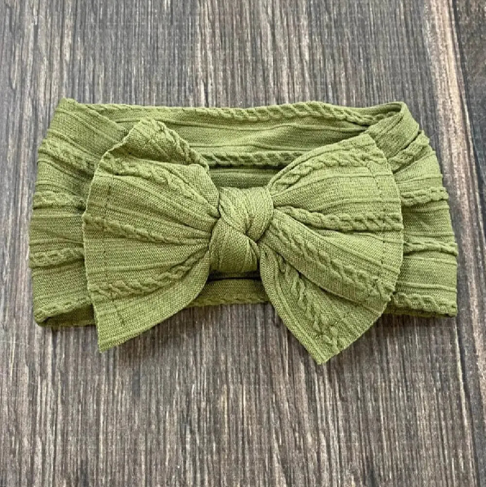 The Hair Bow Company Children's Accessories Cable Knit Bow Headband - Multiple Colors 38823646 Cable Knit Bow Headband - Multiple Colors