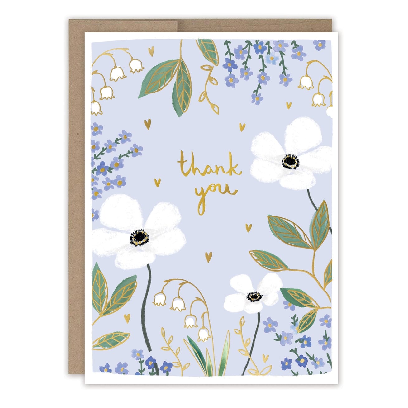 Biely & Shoaf Cards Purple & White Flowers Thank You Card 85792478 Purple & White Flowers Thank You Card