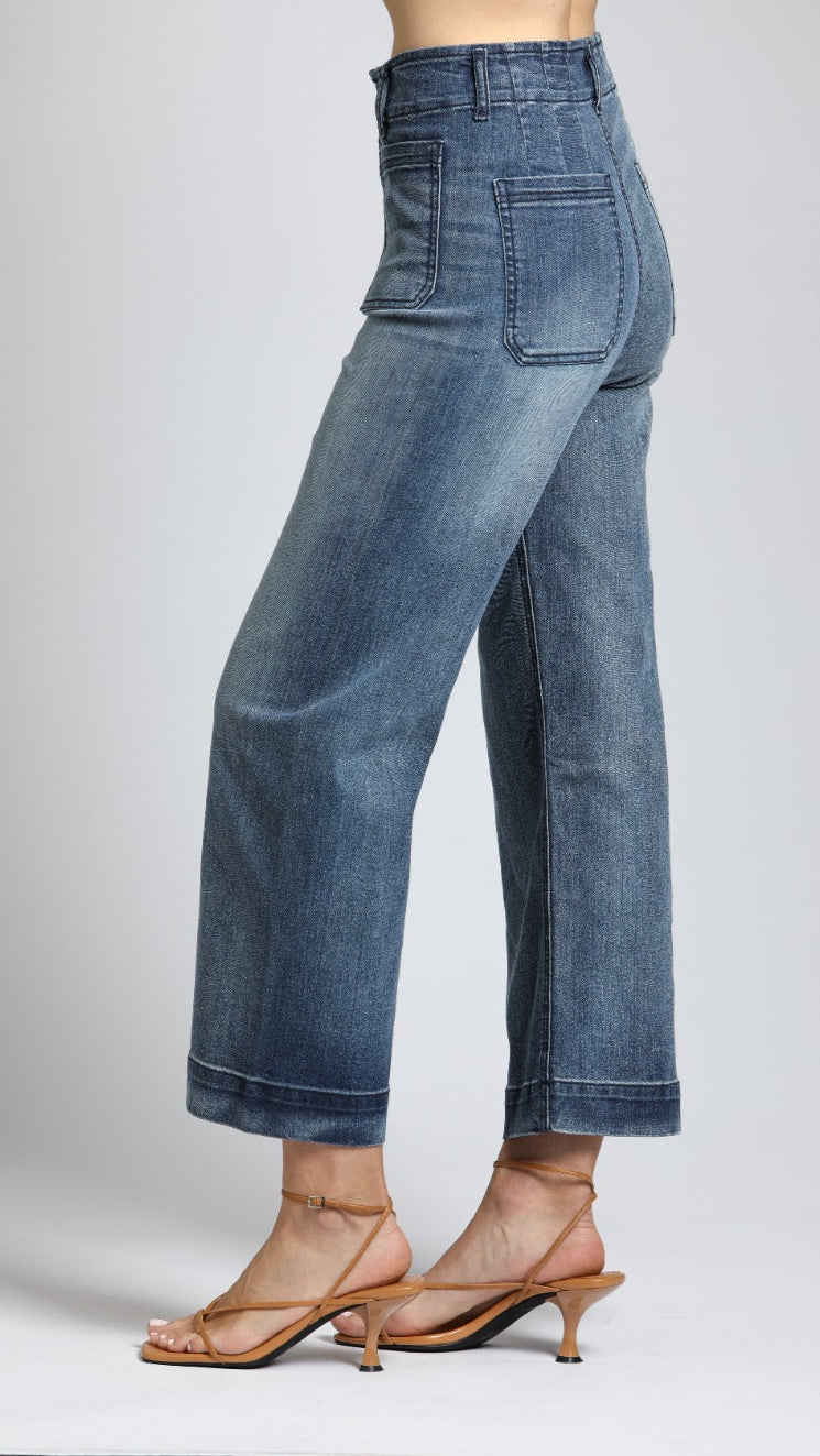 APNY Cropped Wide Leg Denim - Multiple Colors