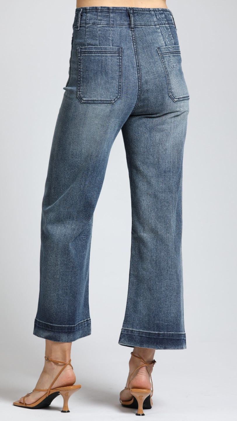 APNY Cropped Wide Leg Denim - Multiple Colors