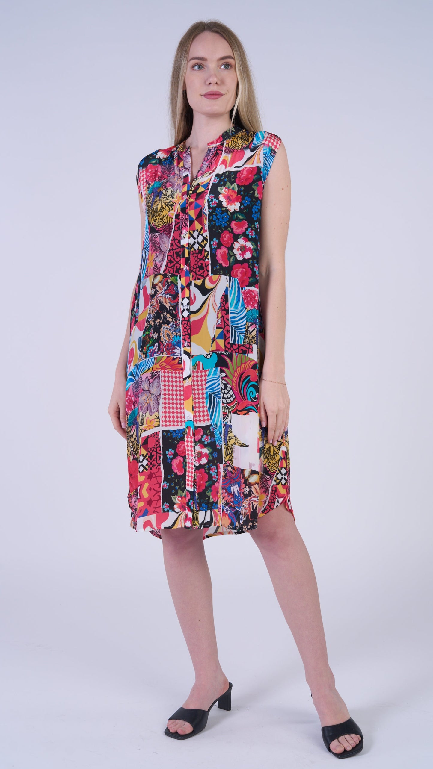 Shana Apparel Multi Patch Tank Dress