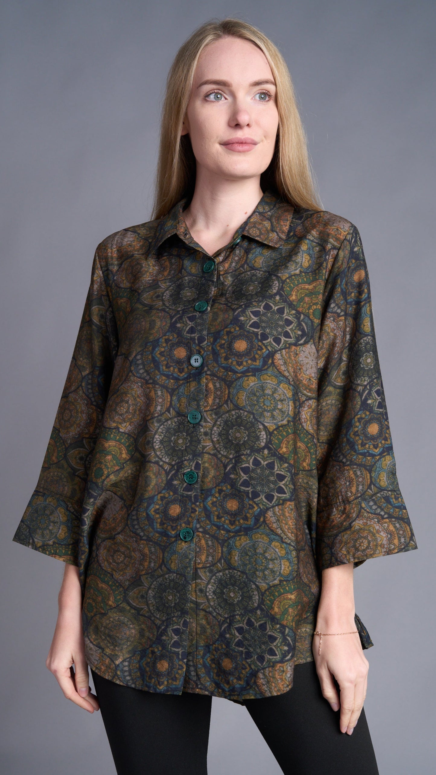 Shana Apparel Back Zip Paisley Tunic