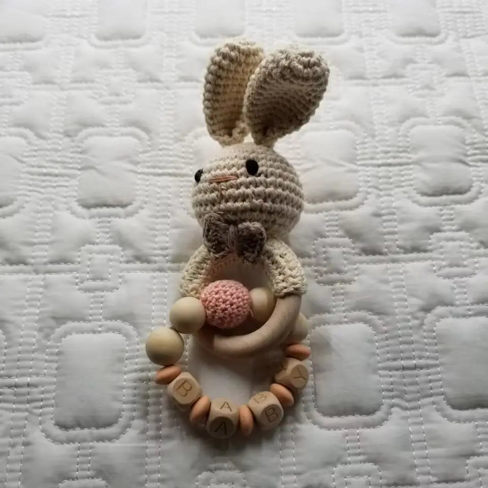 Crochet & Wood Rattle - Multiple Animals