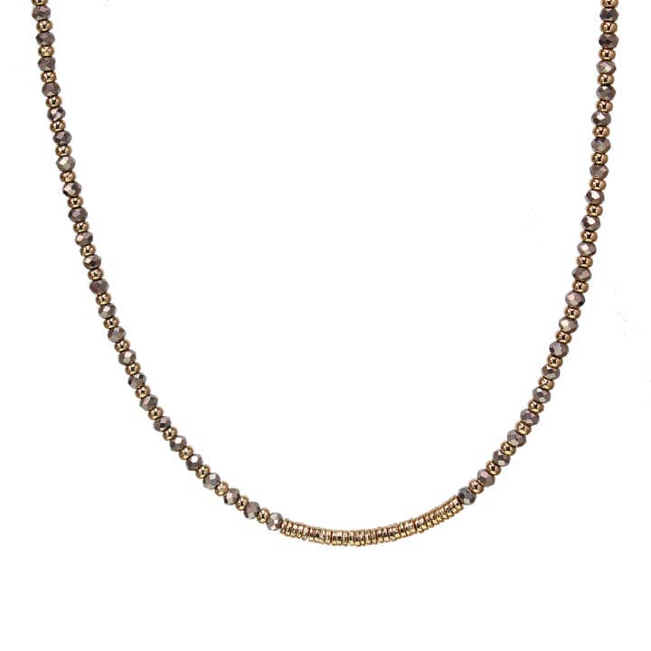 Kole Design Necklaces Kole Design Crystal and Metal Bead Necklace - Multiple Colors 00197086 Kole Design Crystal and Metal Bead Necklace - Multiple Colors