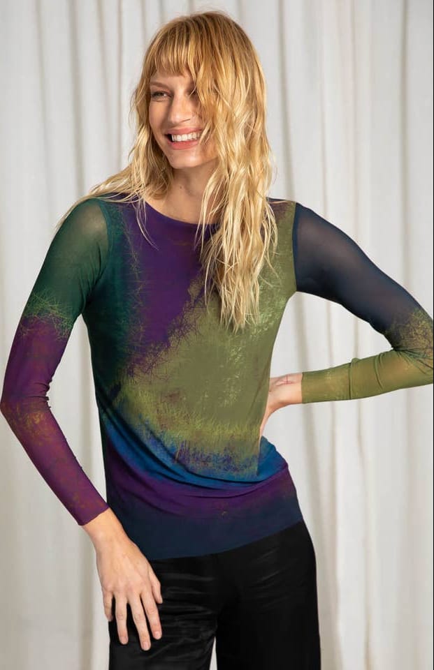 AMB Designs Tees AMB Designs Santa Fe Florence Double Sheer Top AMB Designs Santa Fe Florence Double Sheer Top