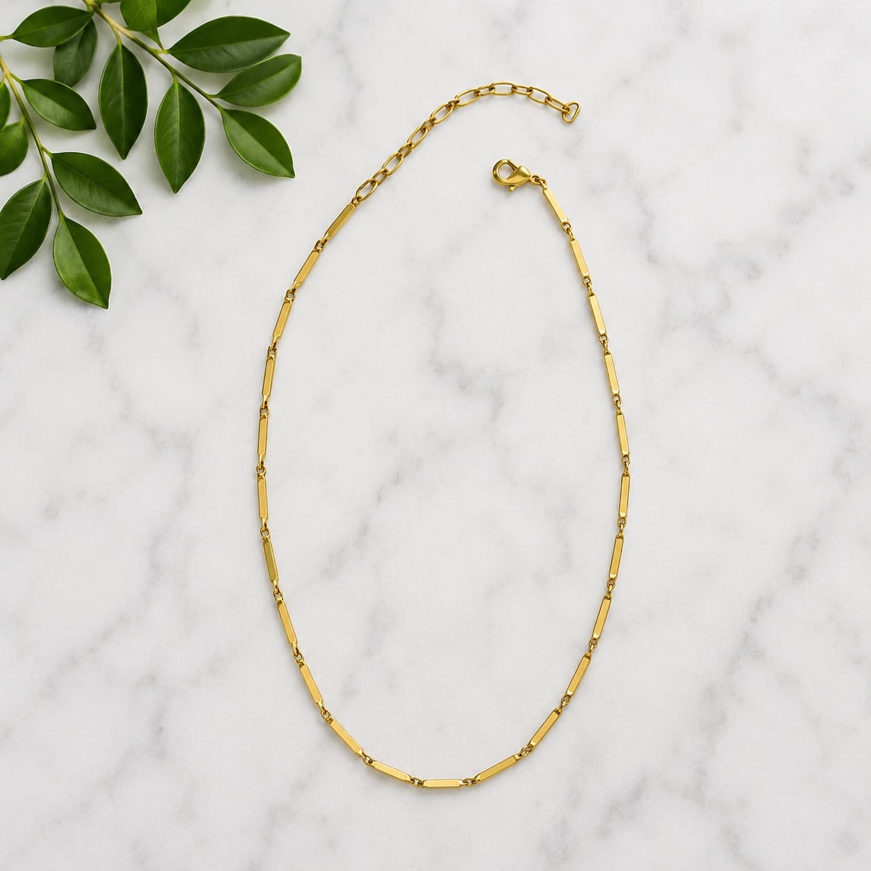 Joy Susan Necklaces Matte Metal Bar Link Chain Necklace - Multiple Metals Matte Metal Bar Link Chain Necklace - Multiple Metals