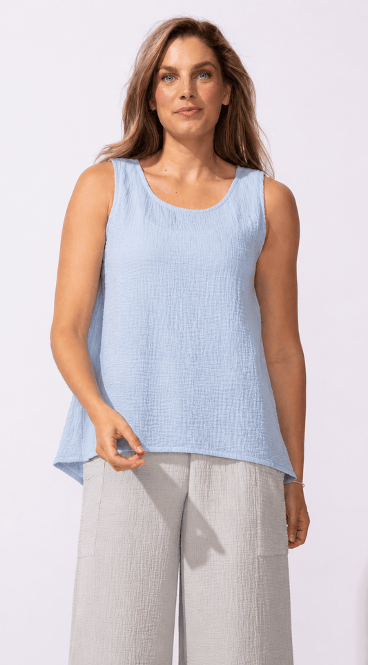 Escape by Habitat Tanks Escape Cotton Gauze Oasis Seamed Tank - Multiple Colors 94307038 Escape Cotton Gauze Oasis Seamed Tank - Multiple Colors
