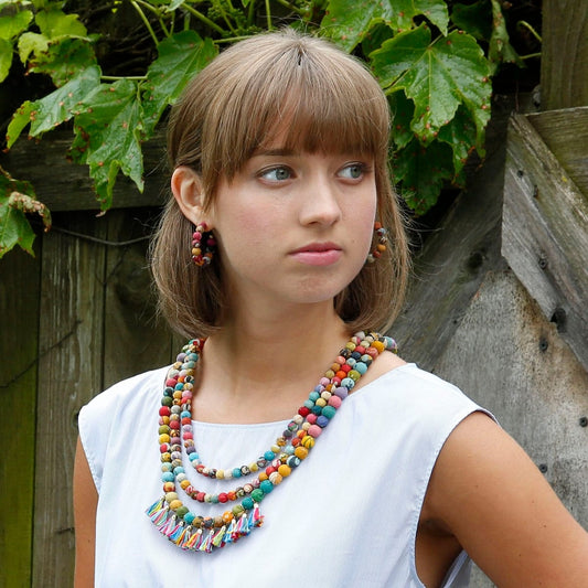 World Finds Earrings World Finds Kantha Mini Hoops 48968670 World Finds Kantha Mini Hoops