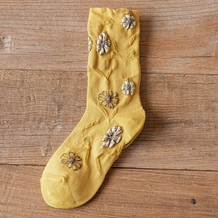 Flower Midtube Sock - Multiple Colors