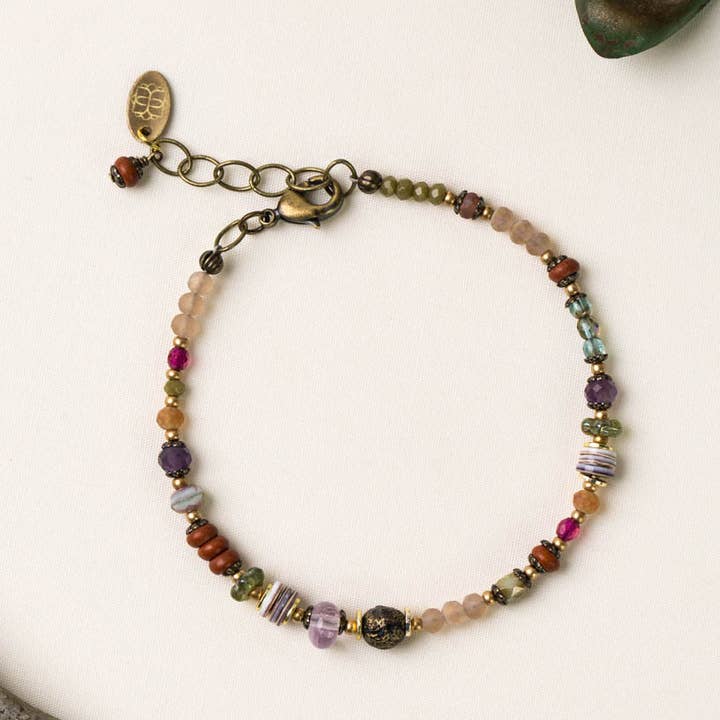 Anne Vaughan Wildflower Simple Glass Bracelet