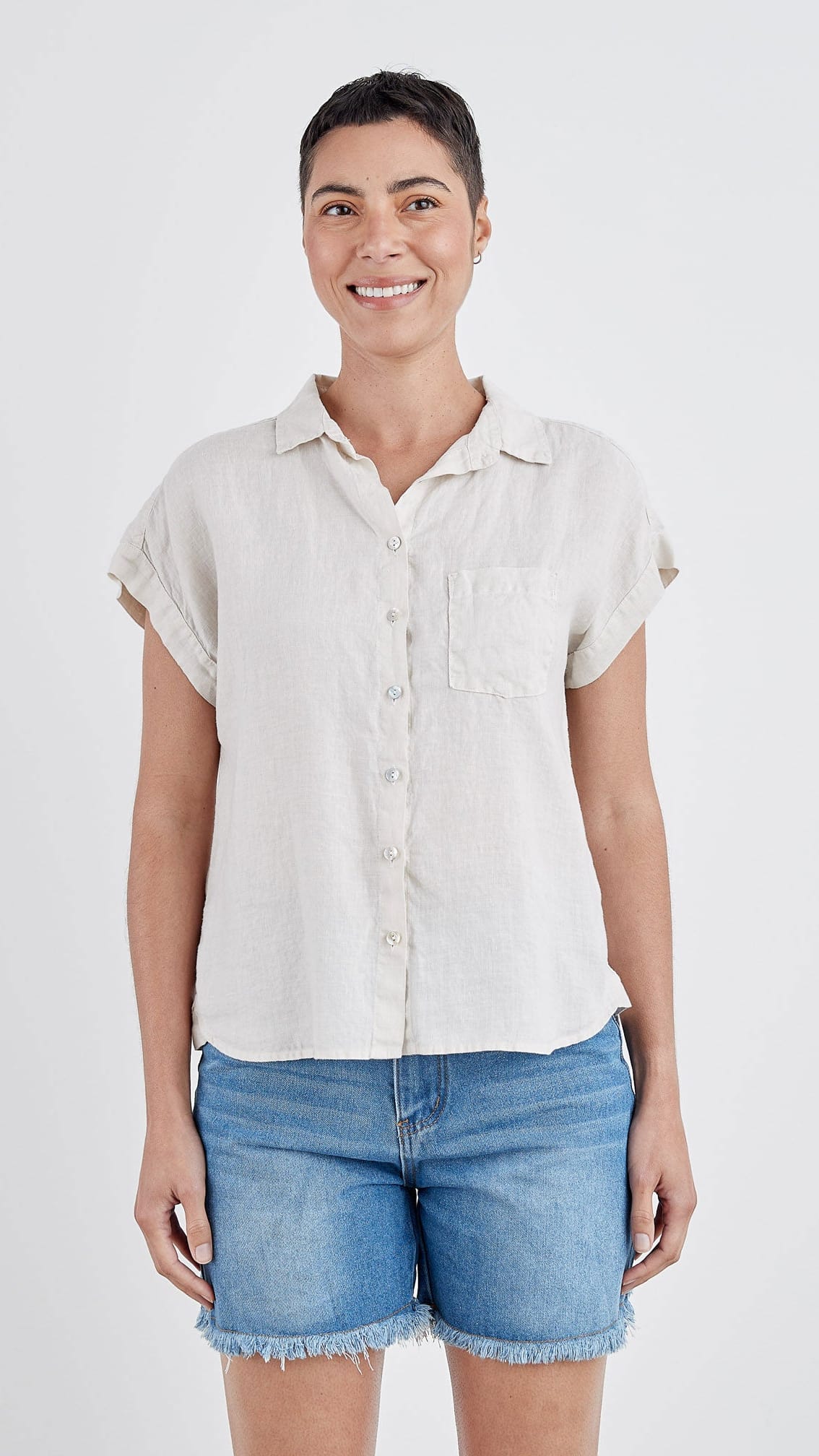 Cut Loose Tops Cut Loose Linen Short Sleeve Pocket Shirt - Multiple Colors 57104094 Cut Loose Linen Short Sleeve Pocket Shirt - Multiple Colors