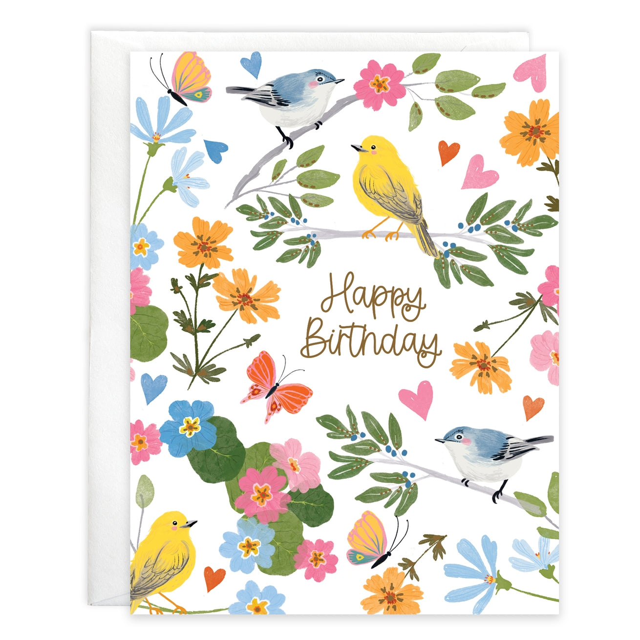 Gina B Designs Songbirds & Flowers Birthday Card
