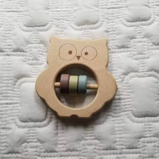 D & C Toys Children's Accessories Wood Owl Teething Rattle 24718302 Wood Owl Teething Rattle