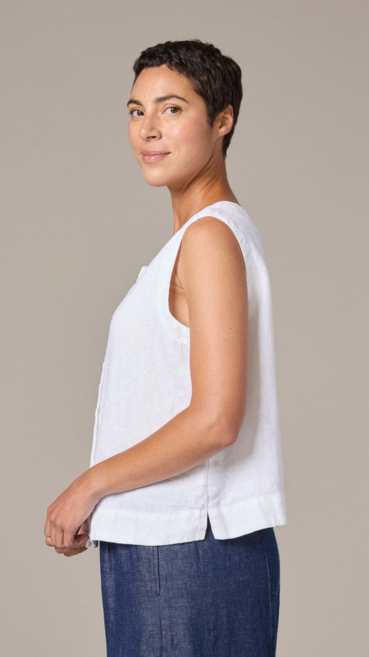 Cut Loose Tanks Cut Loose Linen Shirt Vest - Multiple Colors Cut Loose Linen Shirt Vest - Multiple Colors