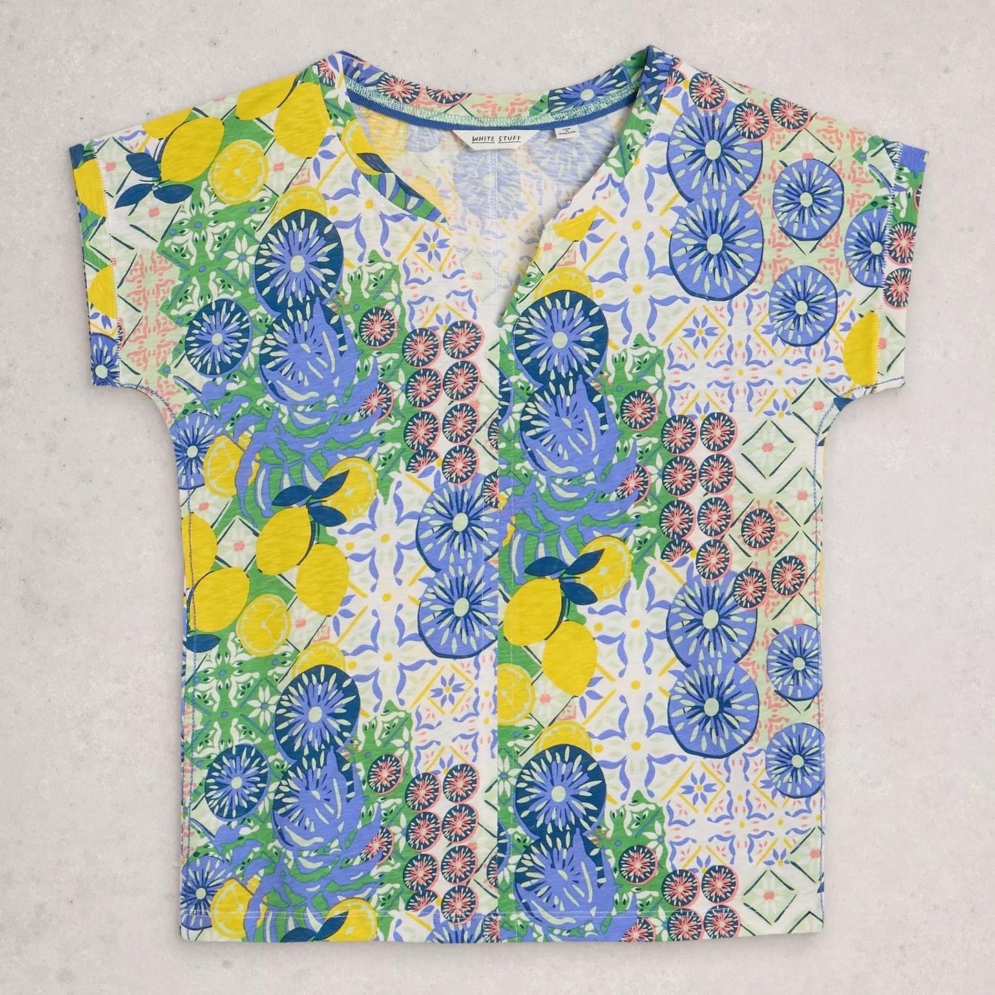 White Stuff Tees Nelly Notched V-Neck Print Tee Nelly Notched V-Neck Print Tee