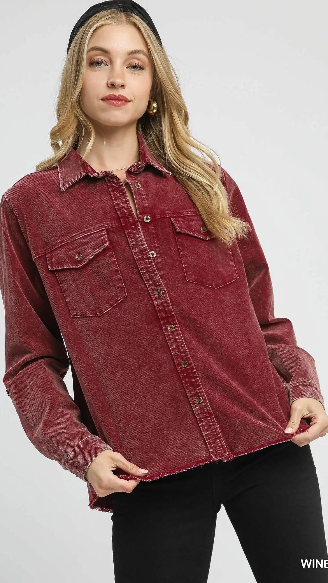 Umgee Stone Wash Shirt Top