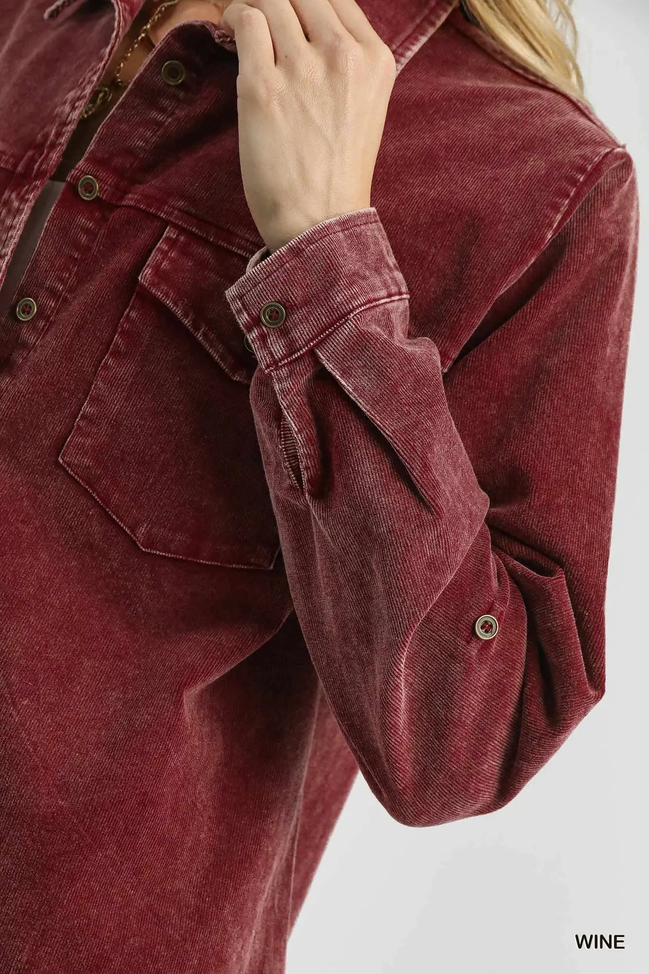 Umgee Stone Wash Shirt Top