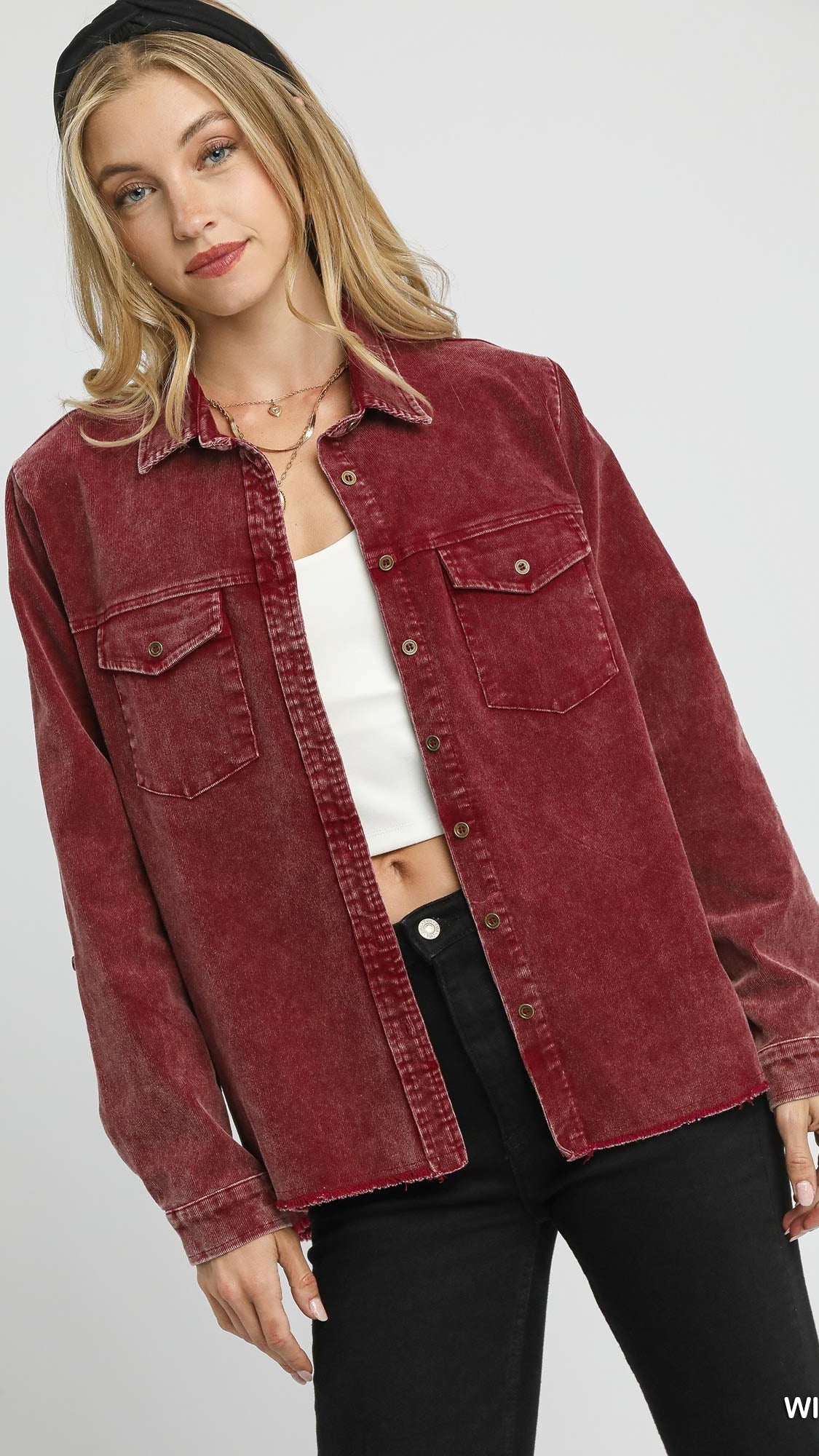 Umgee Stone Wash Shirt Top