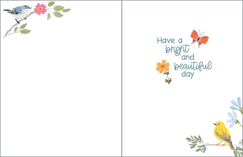 Gina B Designs Songbirds & Flowers Birthday Card