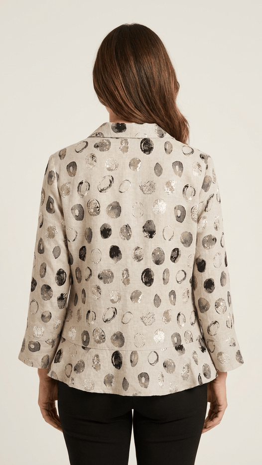Habitat Blouses Habitat Stippling Dot Linen Flounce Shirt Habitat Stippling Dot Linen Flounce Shirt