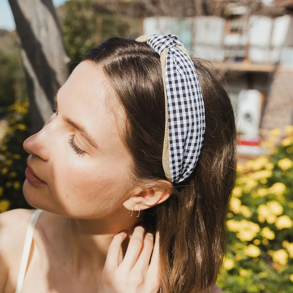Gingham Knot Headband