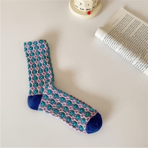 Funkyrel Limited Socks Cluster Bloom Pattern Crew Socks - Multiple Colors 87795678 Cluster Bloom Pattern Crew Socks - Multiple Colors