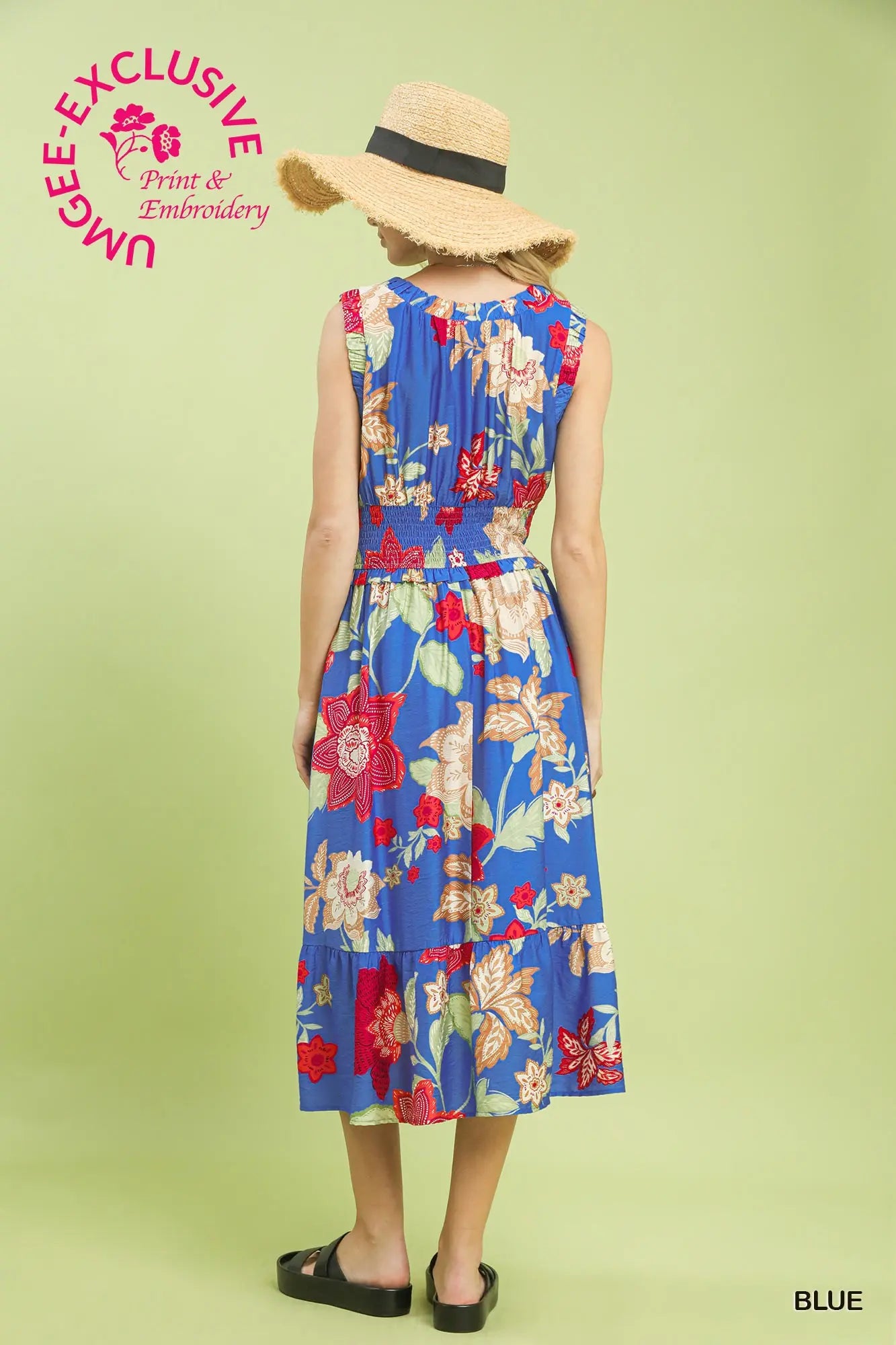 Umgee Dresses Umgee Floral Tiered Midi Dress Umgee Floral Tiered Midi Dress