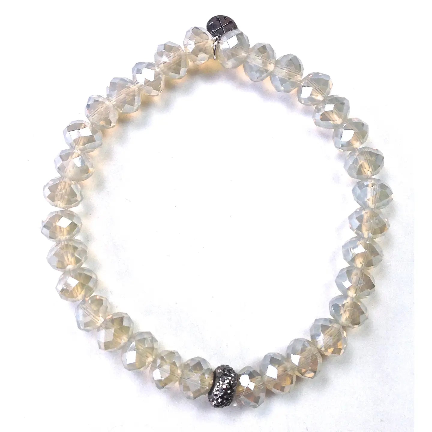 Faceted Glass Stretch Bracelet - Multiple Colors