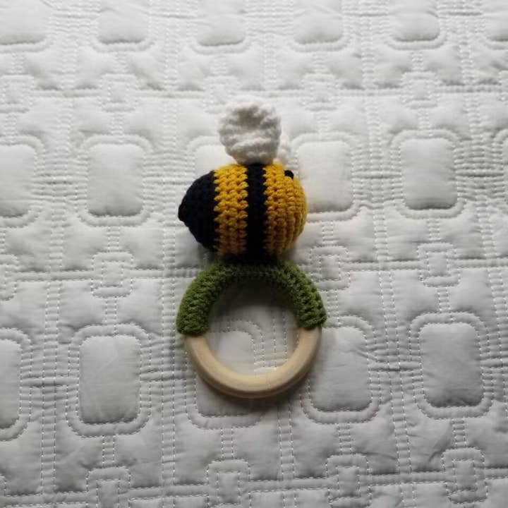 Crochet & Wood Rattle - Multiple Animals