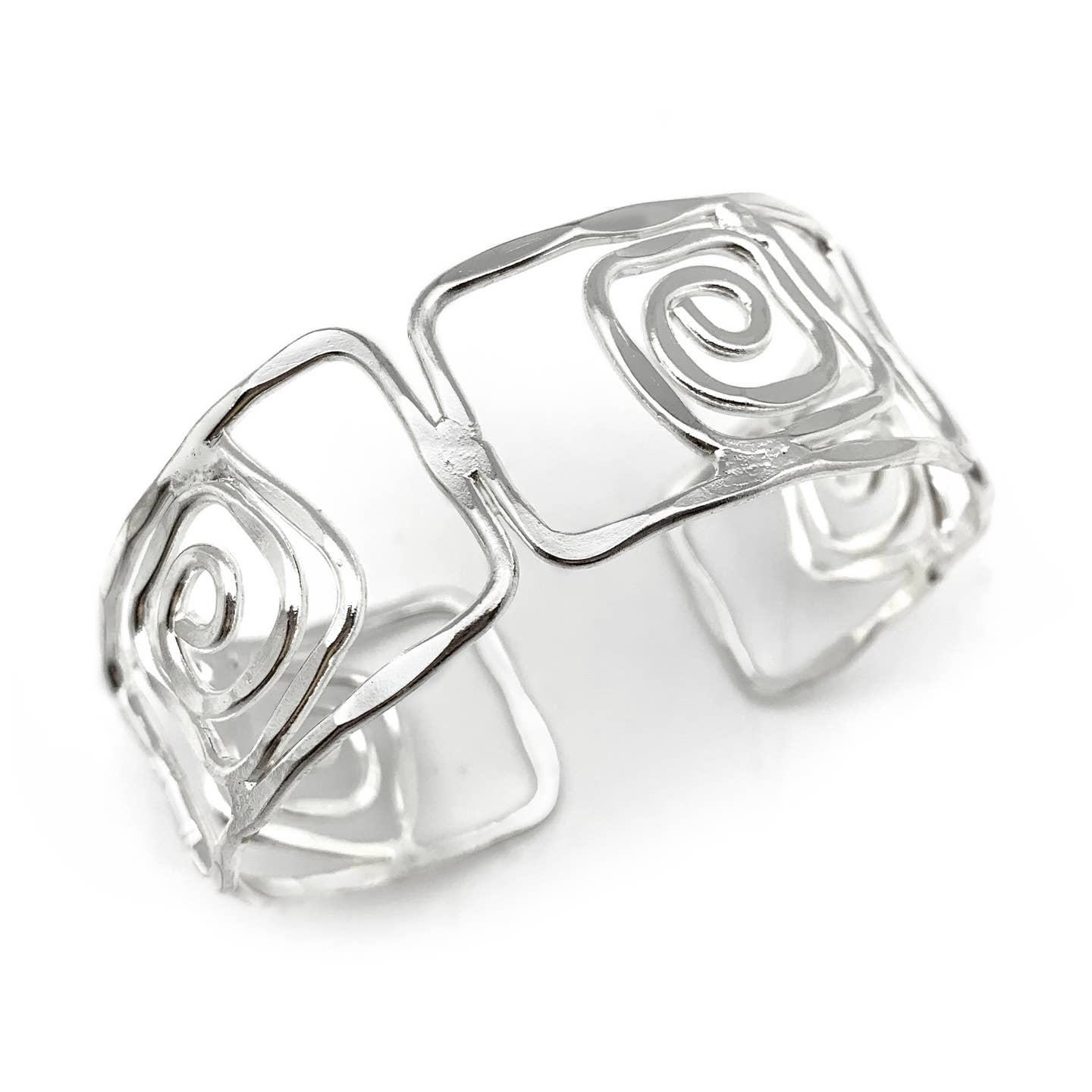 Anju Jewelry Silver Square Rectangle Cuff Bracelet