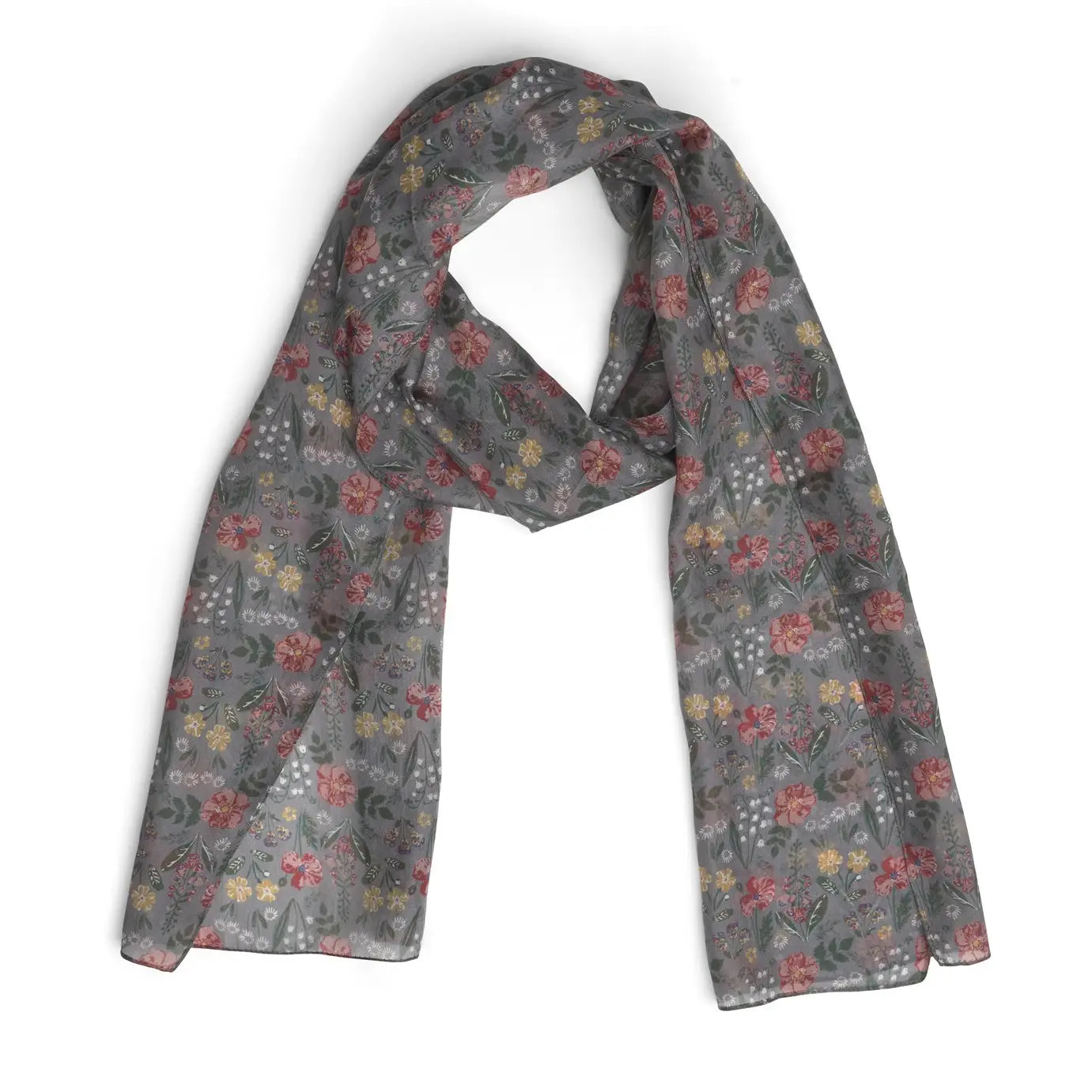 Quintessential Regina Grey Silk Scarf