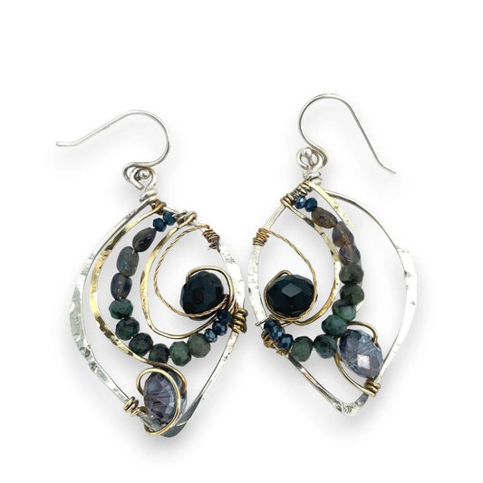 Art By Any Means Earrings Art By Any Means Emerald Leaves Earrings 71704030 Art By Any Means Emerald Leaves Earrings