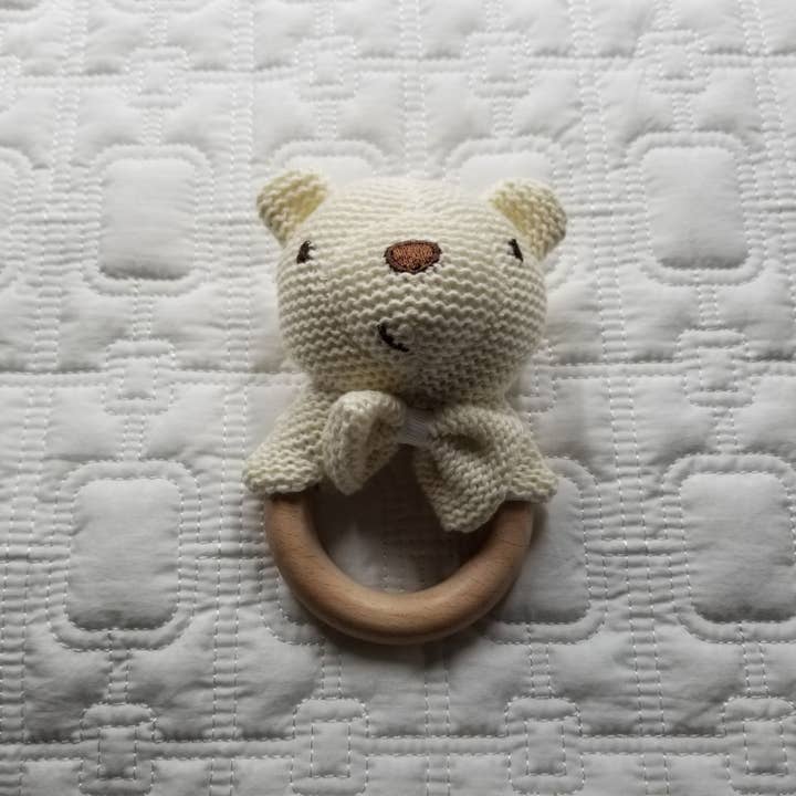 Crochet & Wood Rattle - Multiple Animals