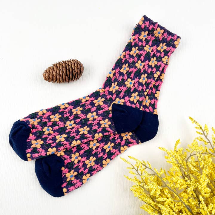 Mildstyles Socks Mildstyles Retro Flower Mid Calf Socks - Multiple Prints 09585630 Mildstyles Retro Flower Mid Calf Socks - Multiple Prints