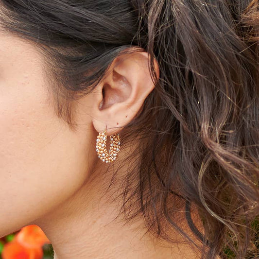 World Finds Earrings World Finds Shimmering Sea Hoop Earrings 99693790 World Finds Shimmering Sea Hoop Earrings