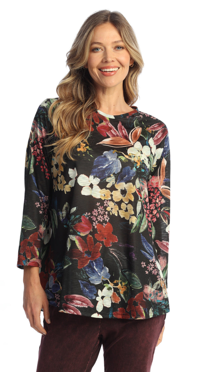 Jess & Jane A-Line Raglan Drape Top - Multiple Prints