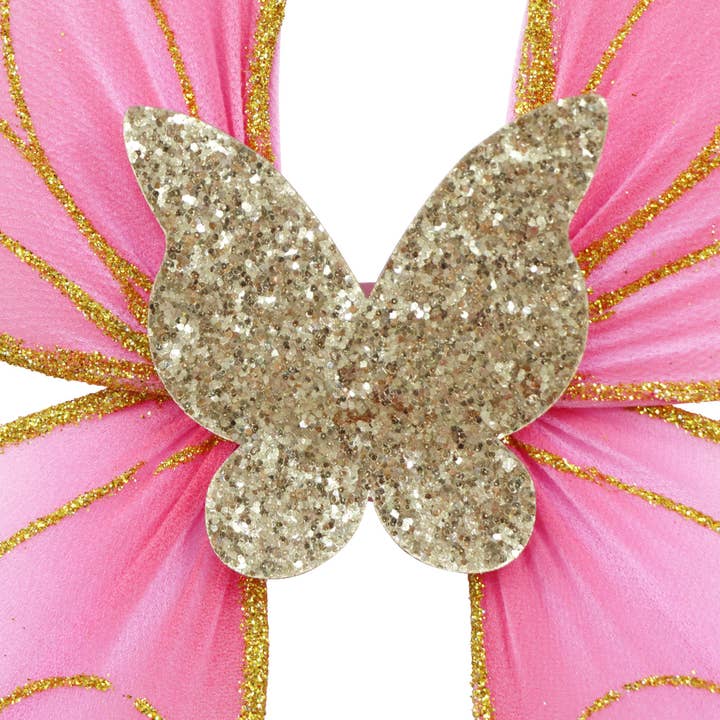 Pink Poppy Butterfly Sparkle Wire Wings
