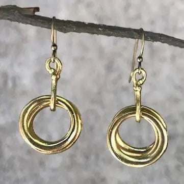 Volare Earrings Volare Triple Loop Drop Earring - Multiple Metals #5BR83X Volare Triple Loop Drop Earring - Multiple Metals #5BR83X