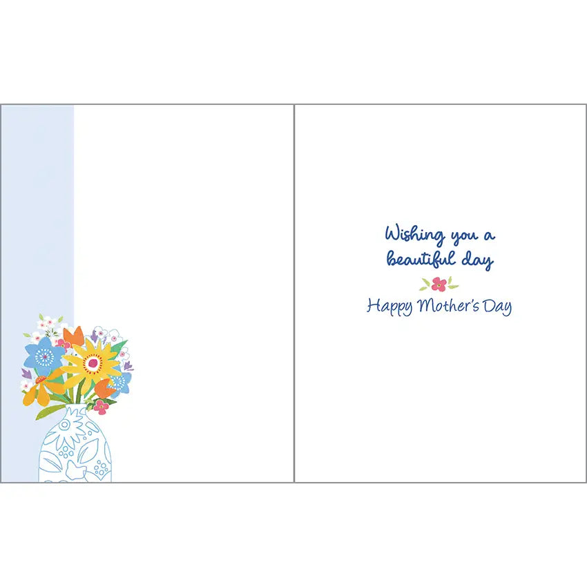 Gina B Designs Cards Vase On Blue Mother's Day Greeting Card 43654110 Vase On Blue Mother's Day Greeting Card