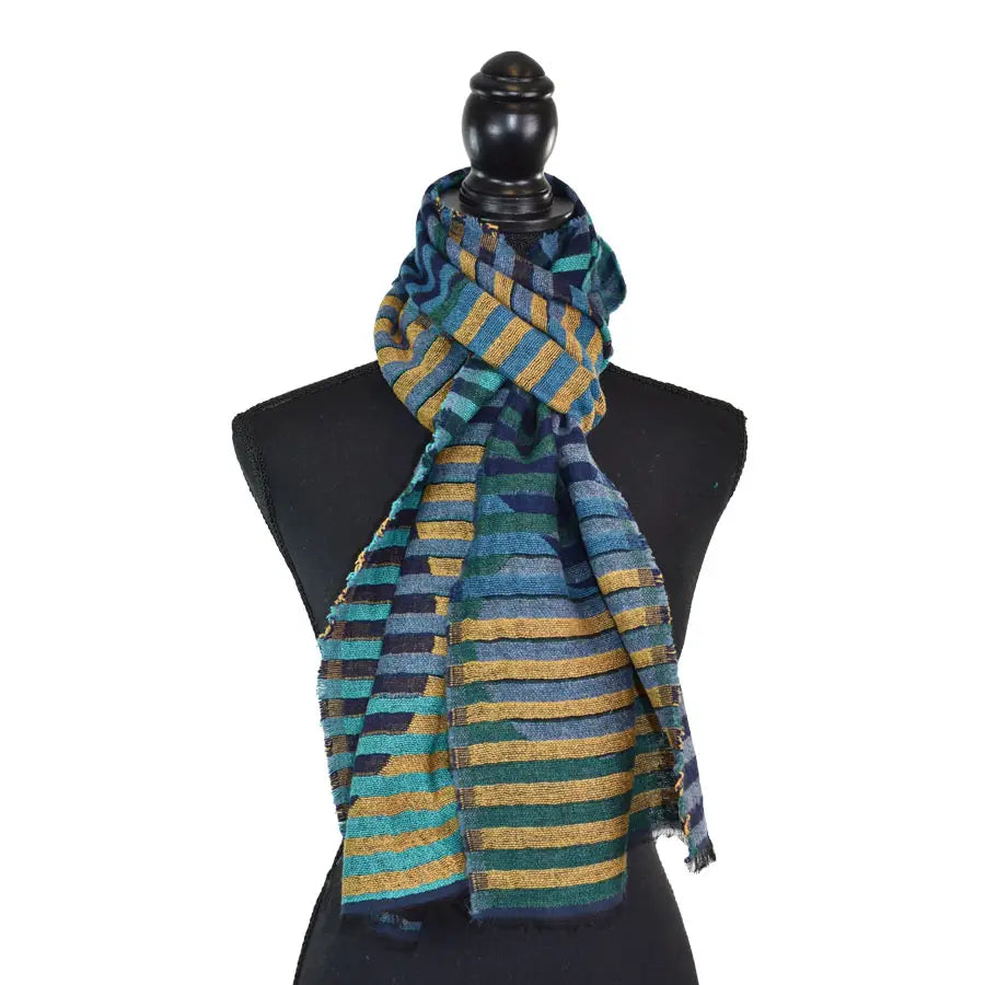 Dupatta Enya Circle/Stripe Woven Scarf - Multiple Colors