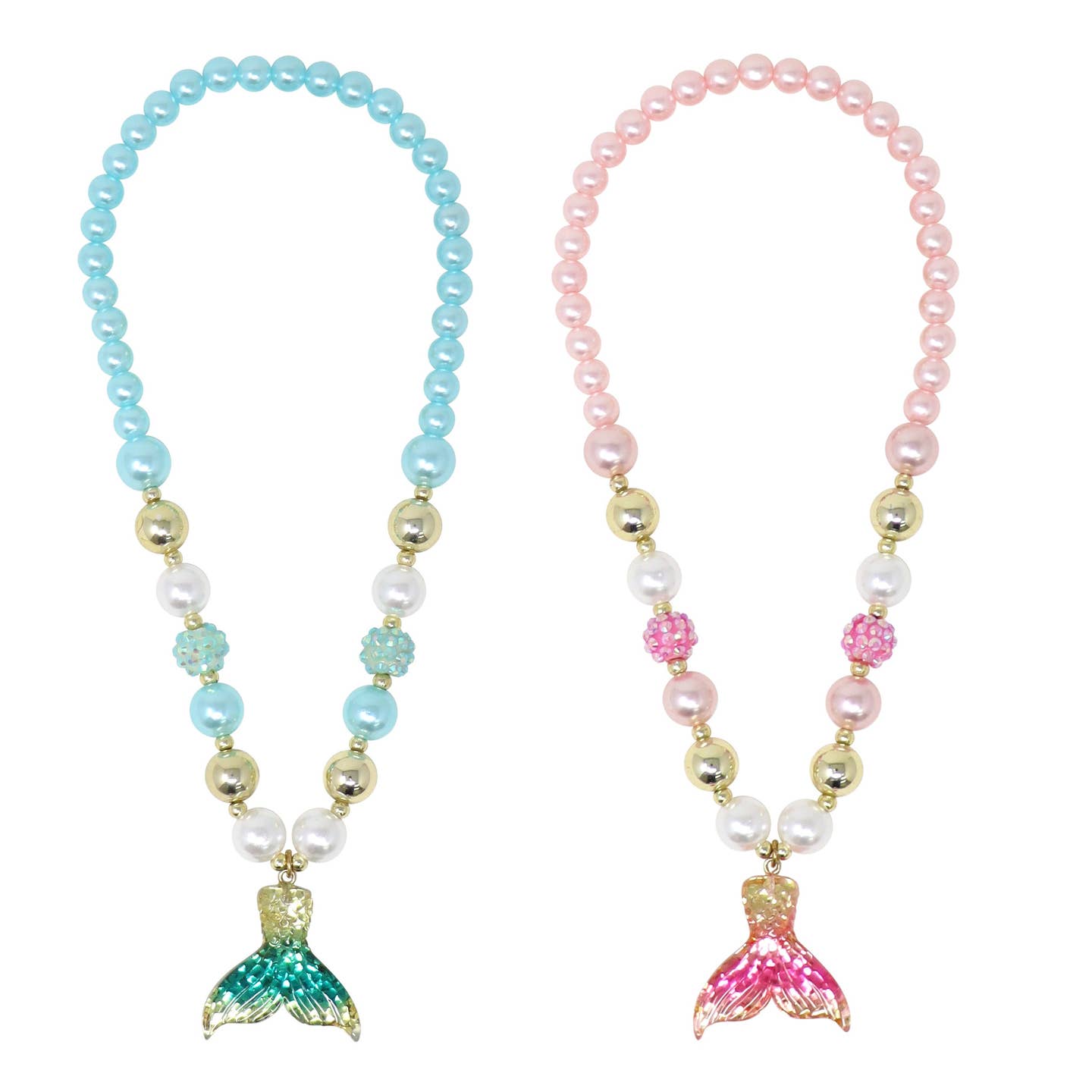 Pink Poppy Mermaid Tail Necklace - Multiple Colors