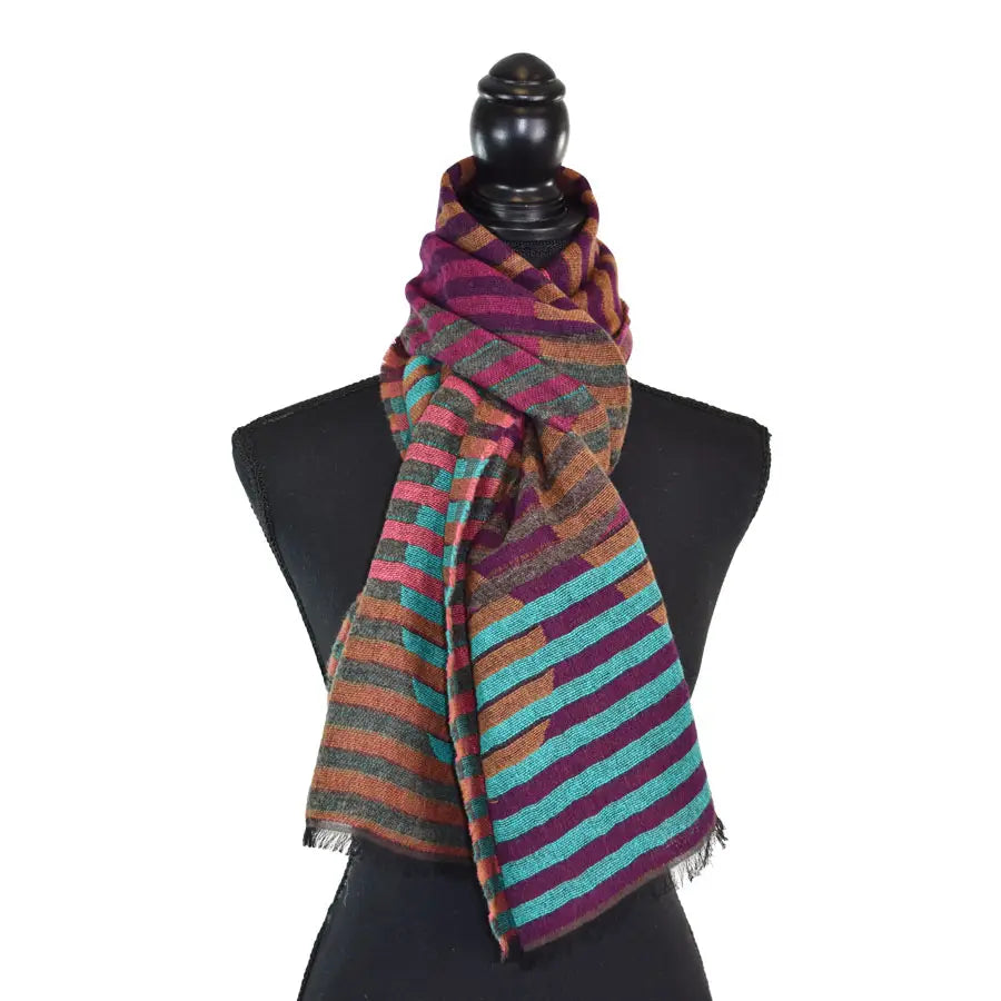 Dupatta Enya Circle/Stripe Woven Scarf - Multiple Colors