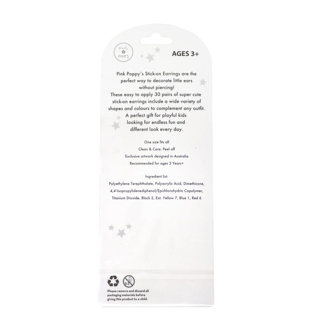 Pink Poppy Stick On Earrings