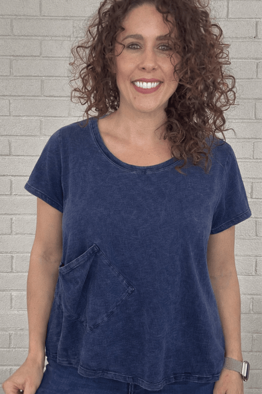 Cotton Lani Tees Cotton Lani Mineral Wash Cap Sleeve Hi-Low Pocket Tee - Multiple Colors 36104926 Cotton Lani Mineral Wash Cap Sleeve Hi-Low Pocket Tee - Multiple Colors